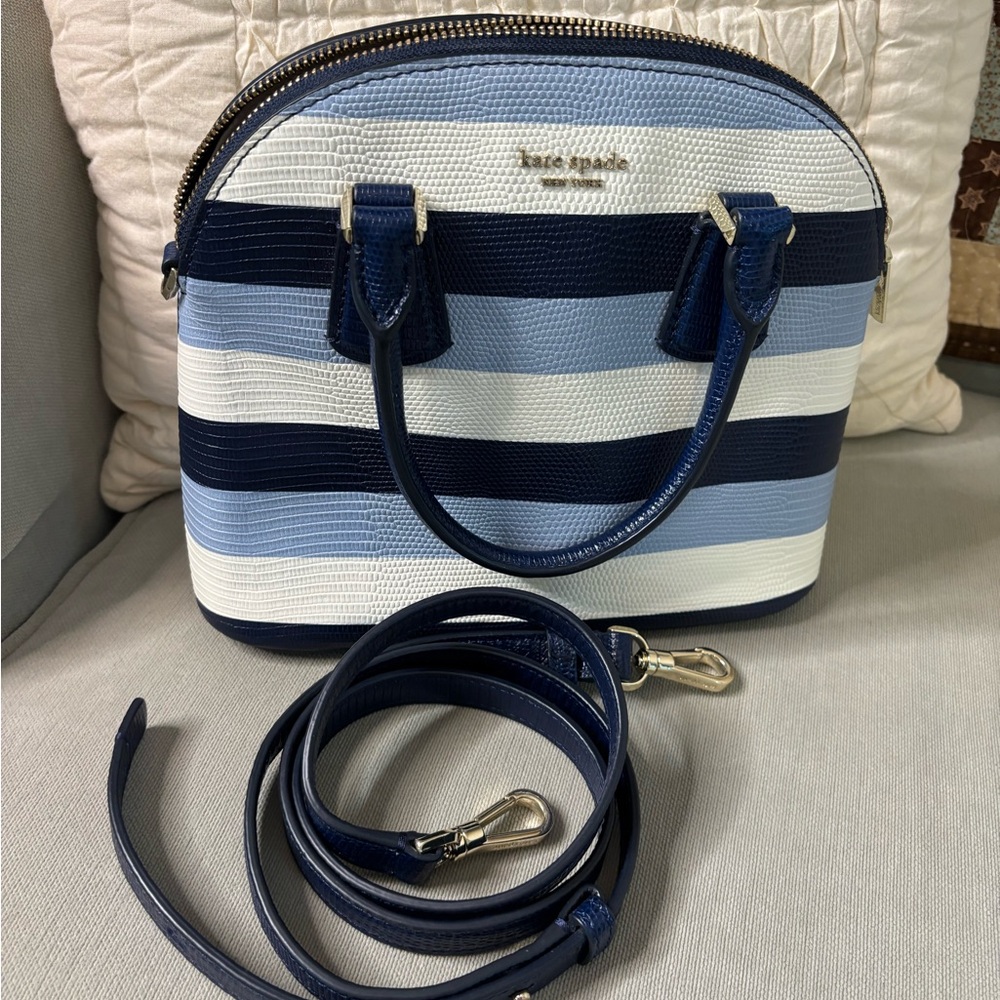 Kate Spade Blue and White Striped Women's Bag